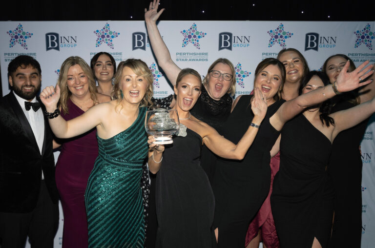 Perthshire Chamber of Commerce Business Star Awards 2024.....Crieff Hydro Hotel
Perthshire Business of the Year, Winner Keira Proctor and her team from The A Proctor Group pictured
with their trophy.
Picture by Graeme Hart.
Copyright Perthshire Picture Agency
Tel: 07990 594431